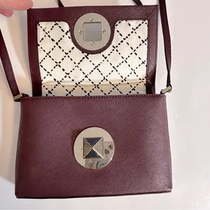 Kate Spade Sally Newbury Lane Burgundy Mulled Wine Crossbody Leather‎ Bag thumbnail 7