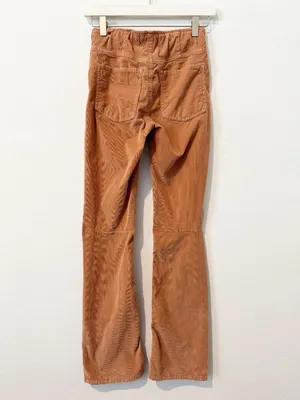 Free People We The Free Pants Size 27 Cognac Brown Corduroy‎ Slim Flare Western Forest Fairy thumbnail 11