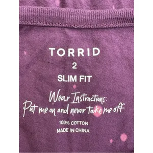 Torrid Slasher Purple Pink Tie Dye Distressed Slim Fit Tank Top 2X 18/20 NWOT thumbnail 5