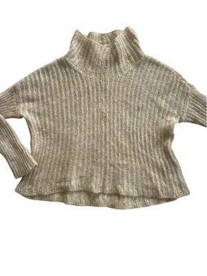 Eileen Fisher Mohair Knit Wide Mock Turtleneck Oversized Sweater Sz S Lagenlook thumbnail 6