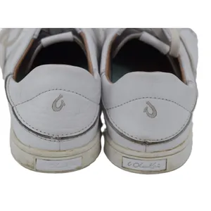 OluKai‎ Pehuea Li Leather Sneakers Womens 8 White Lace Up Casual Low Top thumbnail 4