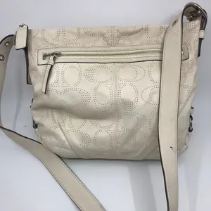 COACH White C Dotted Design Leather Crossbody Bag thumbnail 8