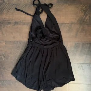 Free People Black Vneck Romper thumbnail 11