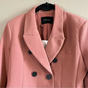 ✨ Deluc Women’s Salmon‎ Coral Sabrina Double Breasted Blazer Small NWT thumbnail 2