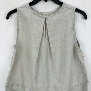 Madewell Linen Pleated Shell Top Sleeveless Minimalist Oat Beige XS NWT thumbnail 12