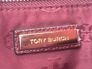 Tory Burch Burgundy Leather Shoulder Bag with Gold Hardware Burgundy color thumbnail 5