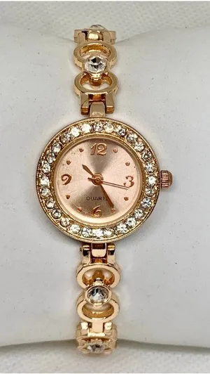 Blear women’s watch rose gold tone 24mm quartz rhinestones up to 7.5” running thumbnail 1