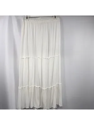 Gypsie Blu White Tiered Boho Maxi Skirt Size M thumbnail 6