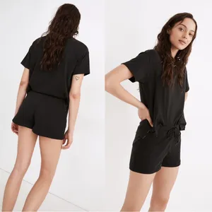 Madewell • MWL Breeze Drawstring Shorts lounge pj pajama knit True Black thumbnail 11