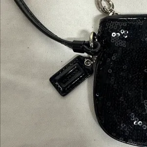 Coach Midnight Black mermaid Sequin Wristlet thumbnail 6