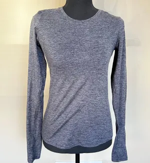 Alo Grey Long Sleeve Shirt with Thumbholes thumbnail 1