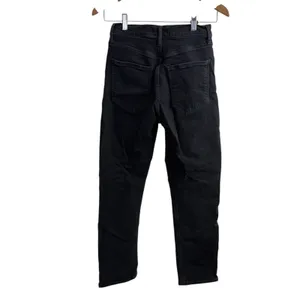 Agolde Riley Long Jeans Womens Size 25 Black Button Fly Denim 27" A9090-1288 thumbnail 6