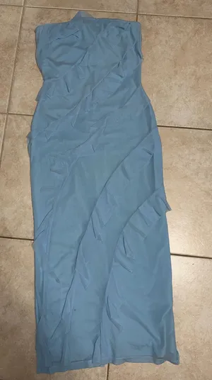 Light Blue Ruffled Dress Size M thumbnail 1