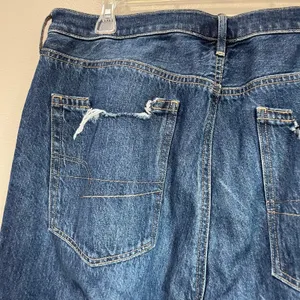 American Eagle 90s Flare Jeans 16 Short Comfort Stretch Waist Distressed‎ Hem thumbnail 8