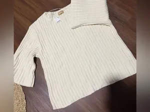 NWT Free People Kenzie Sweater top knit spring summer casual L coastal thumbnail 3