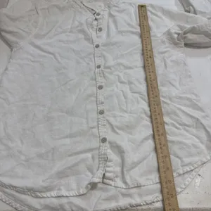 Orvis Linen White Beach Coastal Lagenlook Minimalist Blouse Size Medium thumbnail 6