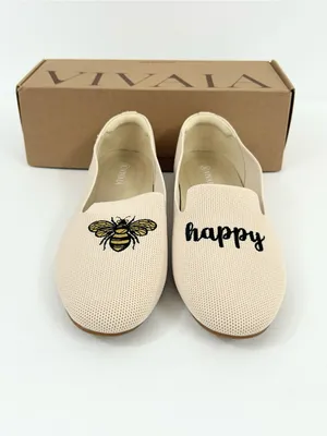 Vivaia Bee Happy Audrey Round-Toe Embroidered Loafers Size 41.5 or US 10 thumbnail 3