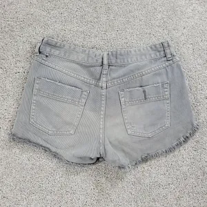 Free People Womens Cut Off Jean Shorts 26 Blue Distressed‎ Denim Button Fly thumbnail 2