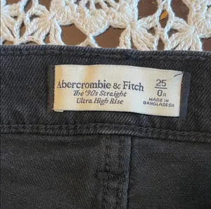 Abercrombie 90s High-Rise Straight Black Jeans thumbnail 6