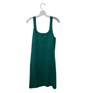 Aerie Fuzzy Knit Tank Mini Dress Soft Cozy Emerald Green Sleeveless Size Large thumbnail 4