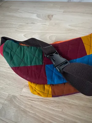 Upcyclie Colorblock Quilted Patchwork Crossbody Belt Bag thumbnail 5