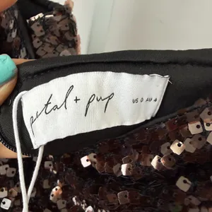 Petal + Pup Awhina sz 4 ‎ Brown Sequin Mini Dress NWT Mobwife Party thumbnail 6