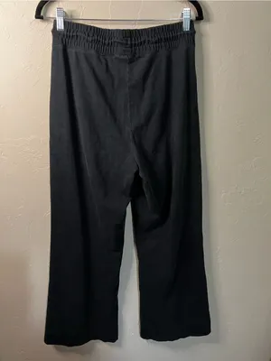 Nike Black Jersey Knit Wide Leg Pull On Athleisure Lounge Travel Pants thumbnail 9