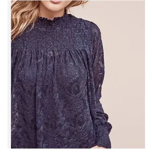 Anthropologie Deletta Amanna Lace Top‎ Sz XS black thumbnail 16