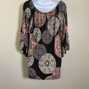 Whimsigoth Peasant Top Large Boho Bohemian Fairy Grunge‎ Witchy Stretchy Artsy thumbnail 2