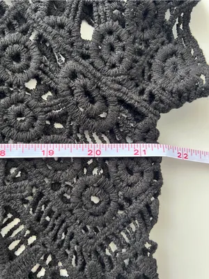 Active USA Black Crochet Lace Crop Top Size M Sheer Boho 100% Cotton thumbnail 8