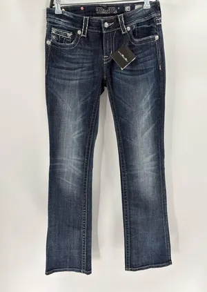 Miss me buckle embroidered Y2K 2000s 90s bootcut blue jeans size 29x3.5 long thumbnail 1