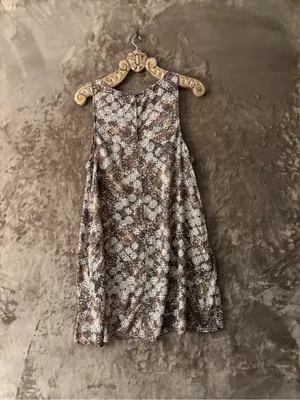 hinge Dress Women’s (L) Brown White Pattern With Pockets thumbnail 2