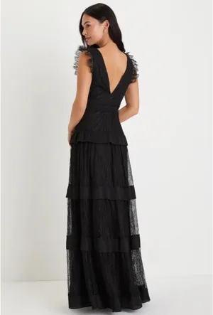 Lace ruffle tiered dress thumbnail 2