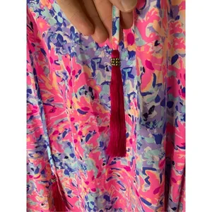 Lilly Pulitzer Finch Top Coco Coral Crab silk top blouse women's size small thumbnail 4