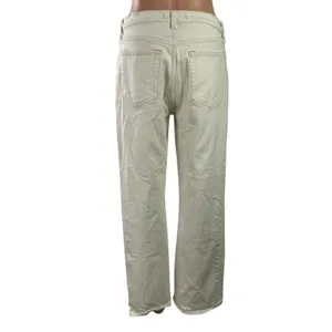 Abercrombie & Fitch The Baggy Mid Rise Women's White Wide Leg Denim Jean Size 4 thumbnail 3