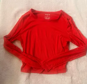 Shein Red Long Sleeve Going Out Top thumbnail 1