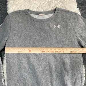 UNDER ARMOUR GREY PULLOVER SWEATSHIRT SPELL OUT GYM ACTIVEWEAR WORKOUT GORPCORE thumbnail 5