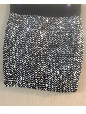 Forever 21 Silver Sequin Mini Skirt - Shimmer Disc Detail thumbnail 7