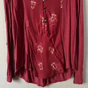 Vintage Lucky Brand Womens Floral Top Large Y2K Grunge Boho Indie Stretch Casual thumbnail 4