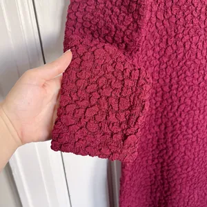 Hyacinth House • Tuckernuck Maroon Textured Madison Maxi Dress midi stretch knit thumbnail 10