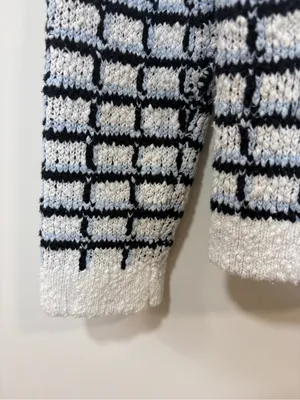🌟 Veronica Beard 🌟 Lavigne Tweed Knit Sweater Cardigan Jacket Blue / White Xs thumbnail 8
