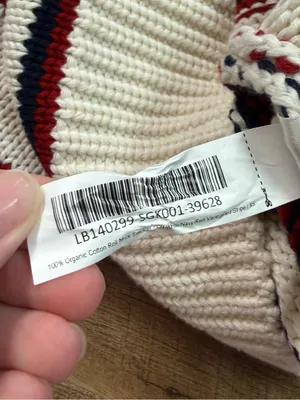NWT Quince 100% Organic Cotton Roll Neck Sweater Off White/Navy/Red Stripe Sz XS thumbnail 9
