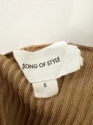 Song Of Style Pluto Dress Size Small Brown Satin Twist Ribbed Mini Romantic Chic thumbnail 7