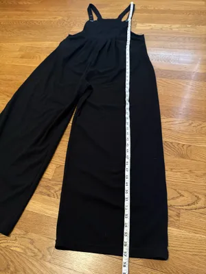 HALARA Black Wide-Leg Jumpsuit with Adjustable Straps size M Tall thumbnail 12