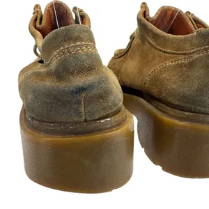 Vtg Mudd Sara 90s Platform Loafers Suede Brown Chunky Lug‎ Shoes 8.5 Academia thumbnail 8