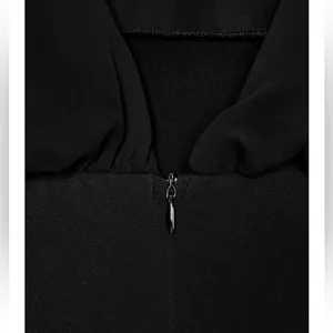 Zara NWT bow sleeve georgette black bodysuit thumbnail 8