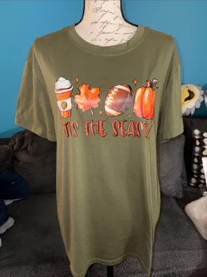 🎉4 for $20 "Tis The Season" Fall Graphic T-Shirt, XL thumbnail 1