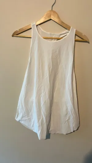 Lululemon Never Still Tank Top White Racerback size 8 High Neck Athletic Singlet thumbnail 3