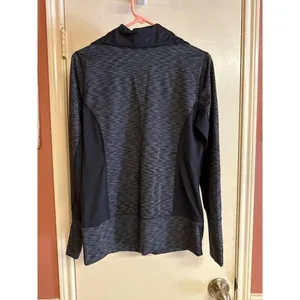 Ideology Womens Gray & Black Zip-Up Jacket M Polyester/Spandex Activewear With T thumbnail 5