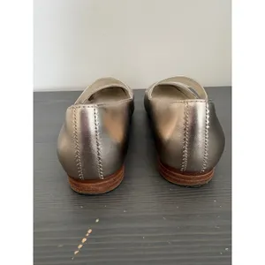 TOMS Mary Jane Bianca 8.5 Gold Metallic Leather Square Toe Ballet Flat Shoes thumbnail 10